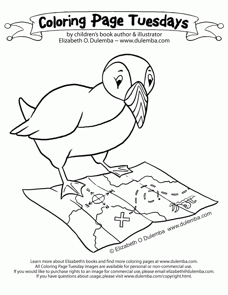 dulemba: Coloring Page Tuesday - Puffin Treasure