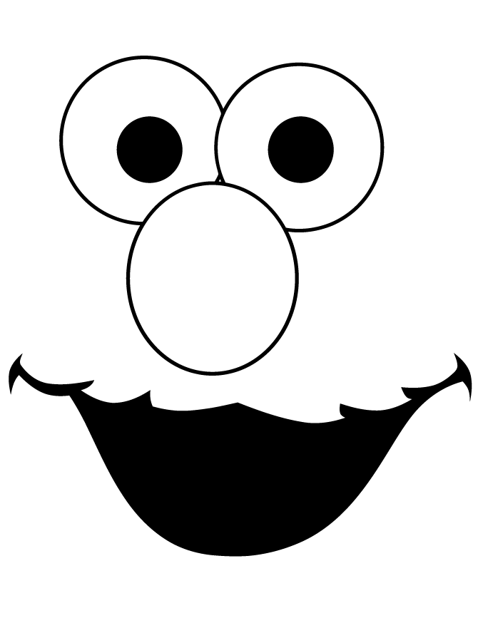 Elmo Face Template Cut Out Coloring Page | HM Coloring Pages ...