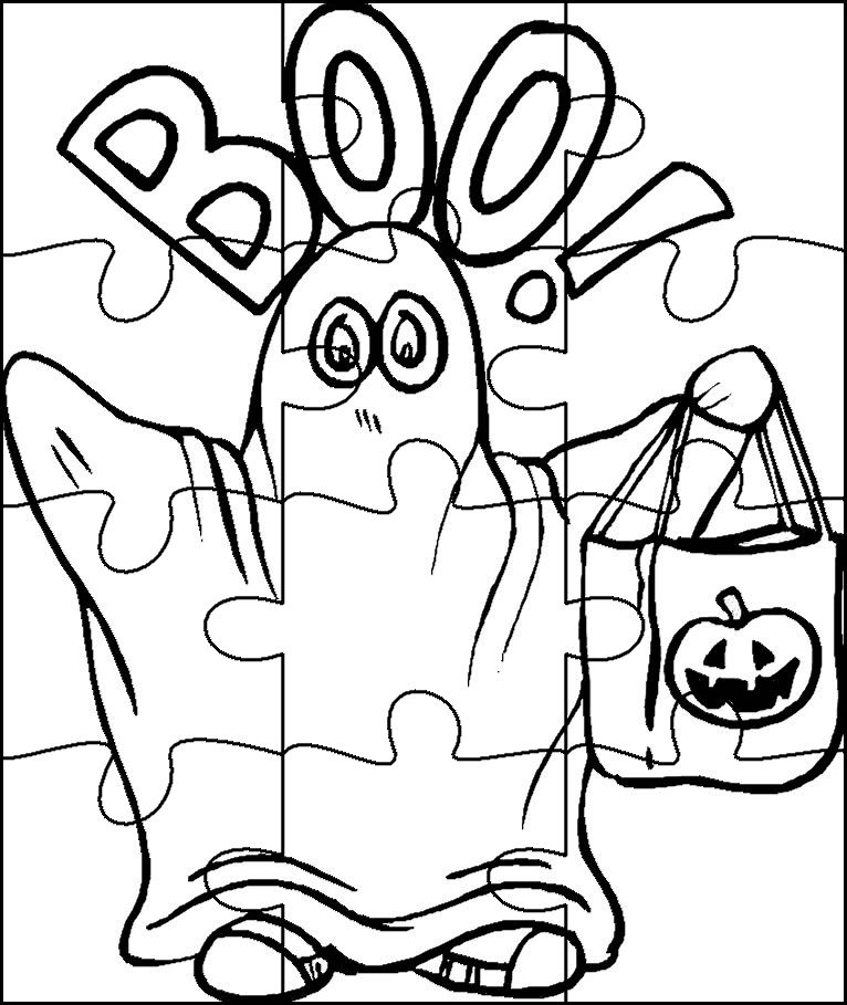 Halloween Puzzle Coloring Page