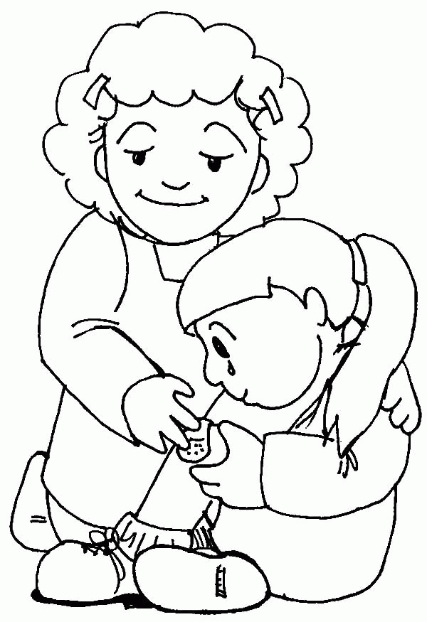 kindness coloring showing care taking mother daughter printable kind play playing fresh getcolorings helping popular getdrawings coloringhome