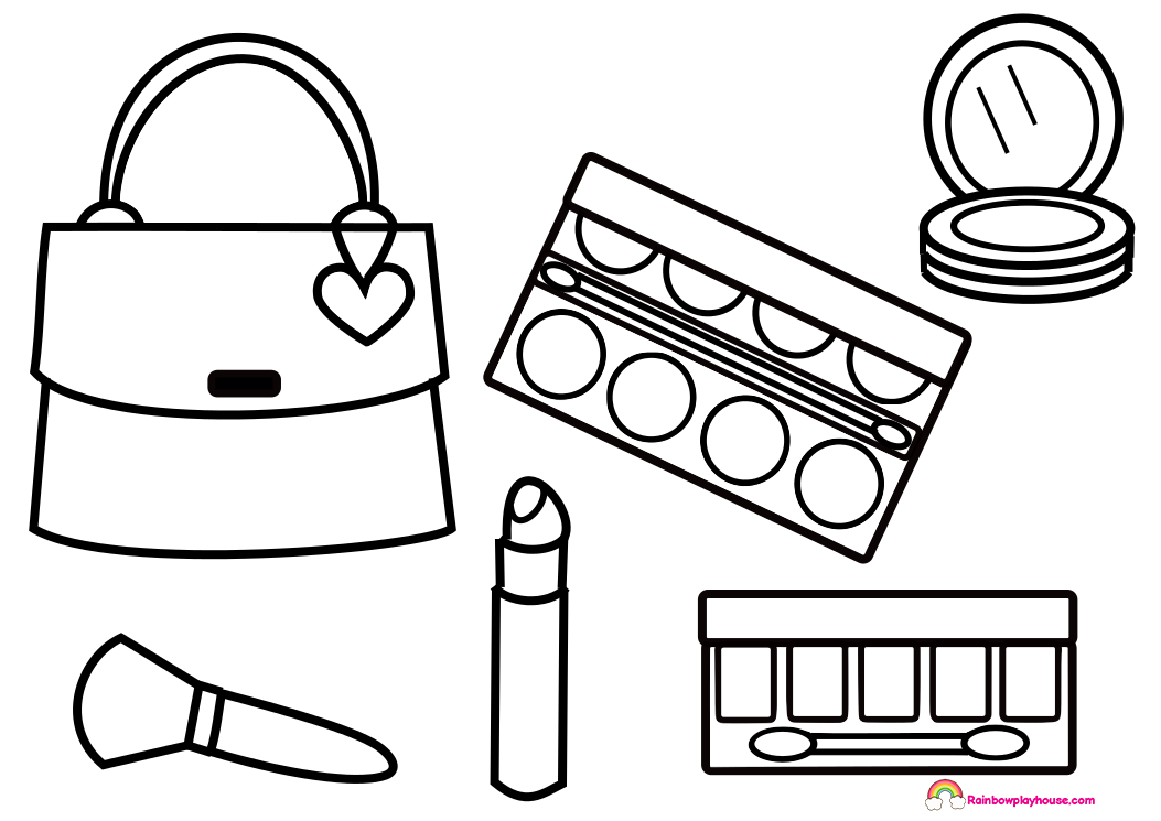 The best free Makeup coloring page images. Download from 210 ...