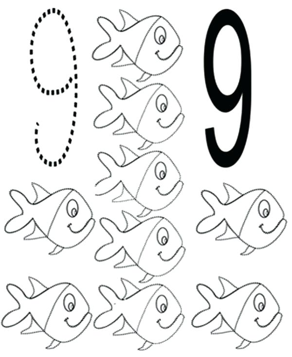 Number 9 Coloring Page at GetDrawings | Free download