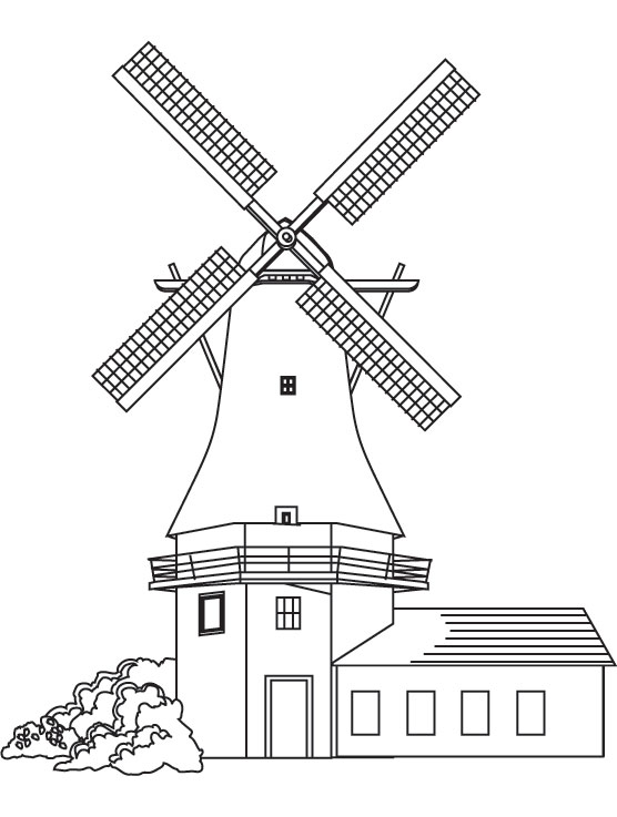 Huge windmill coloring page | Download Free Huge windmill coloring page for  kids | Best Coloring Pages