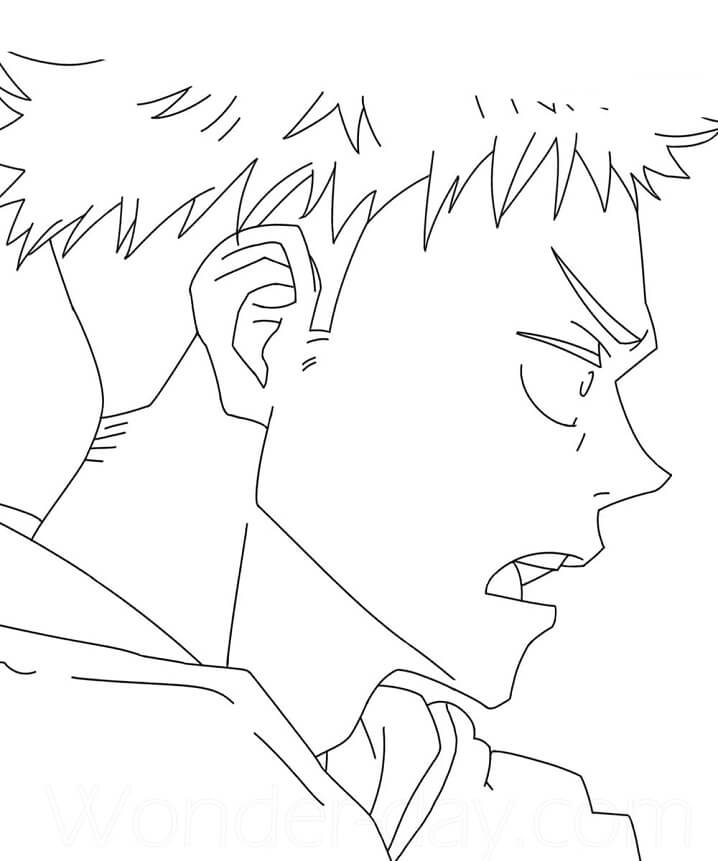 itadori Coloring Page - Anime Coloring Pages