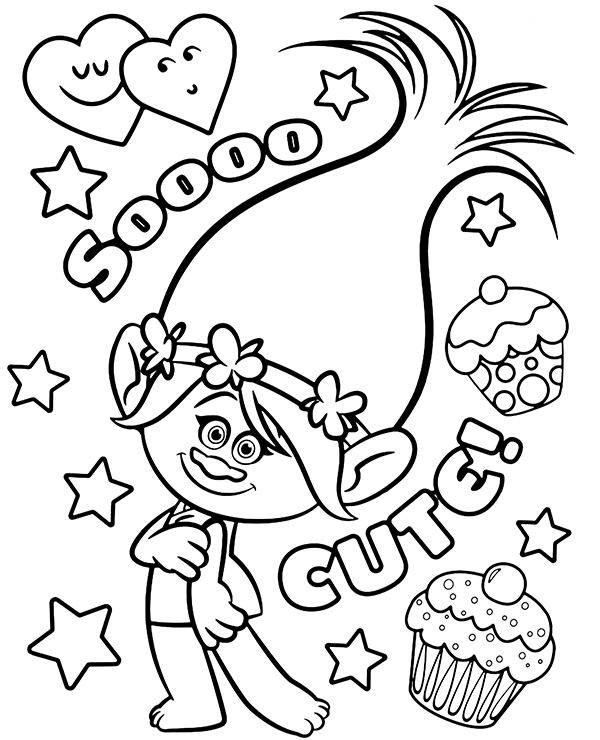 Trolls coloring page Poppy - Topcoloringpages.net