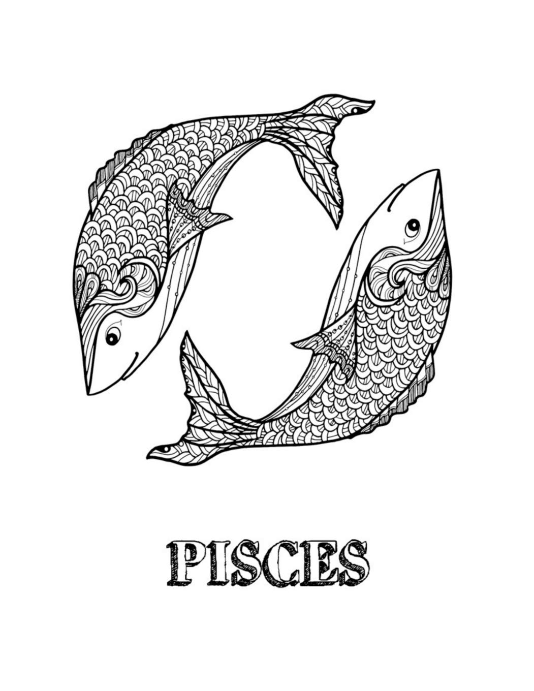Zodiac Coloring Pages Printable Pisces Coloring Pages