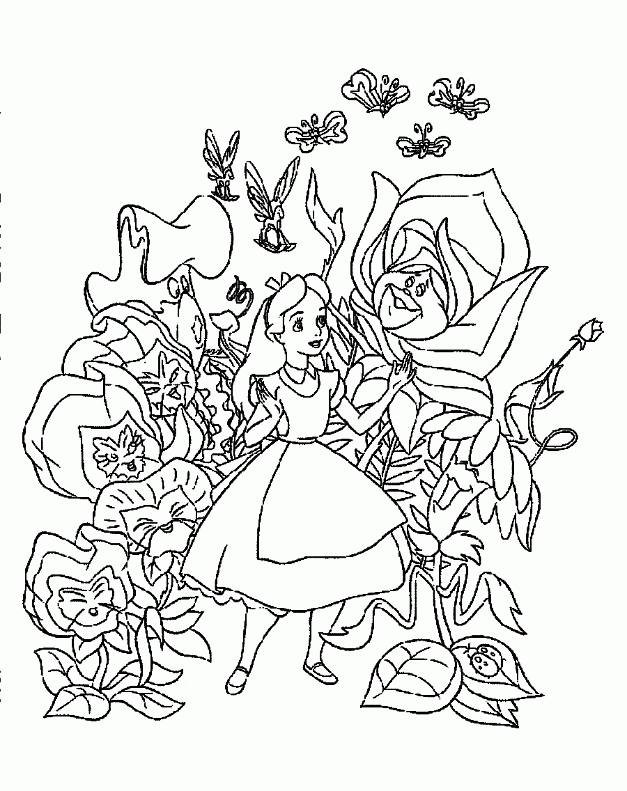 Free Alice In Wonderland Coloring Pages   Coloring Home