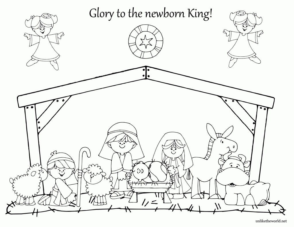 Shape Color Nativity Coloring Pages For Kids - Widetheme