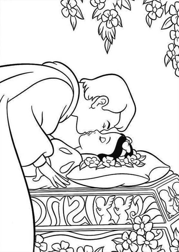 Snow White Kissed by the Prince Coloring Page | Color Luna