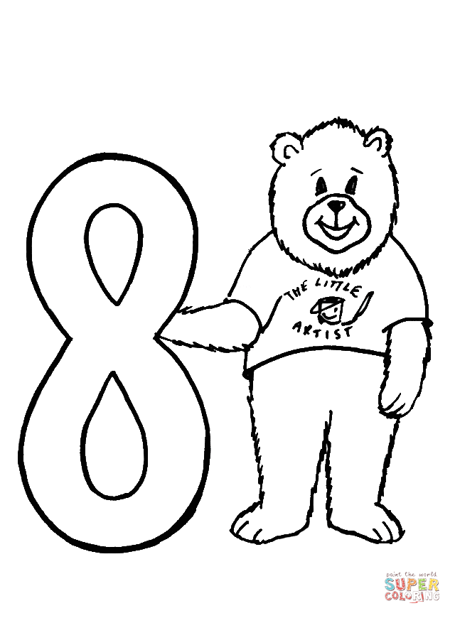 Number 8 coloring page | Free Printable Coloring Pages