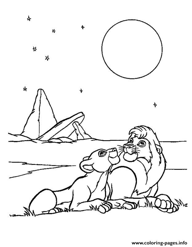 Print simba and nala looking up the sky a7f7 Coloring pages
