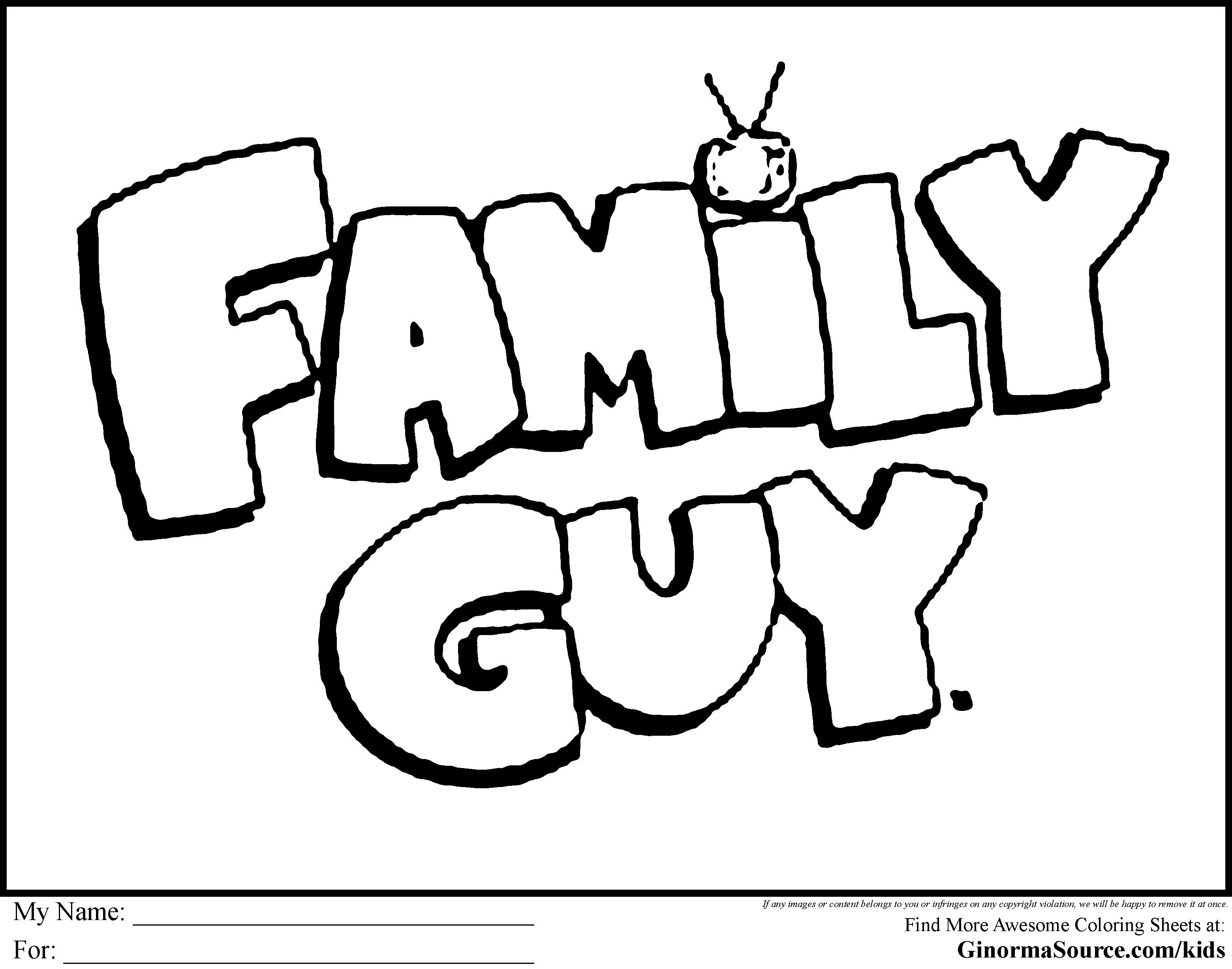Family Guy Color Pages Free - High Quality Coloring Pages