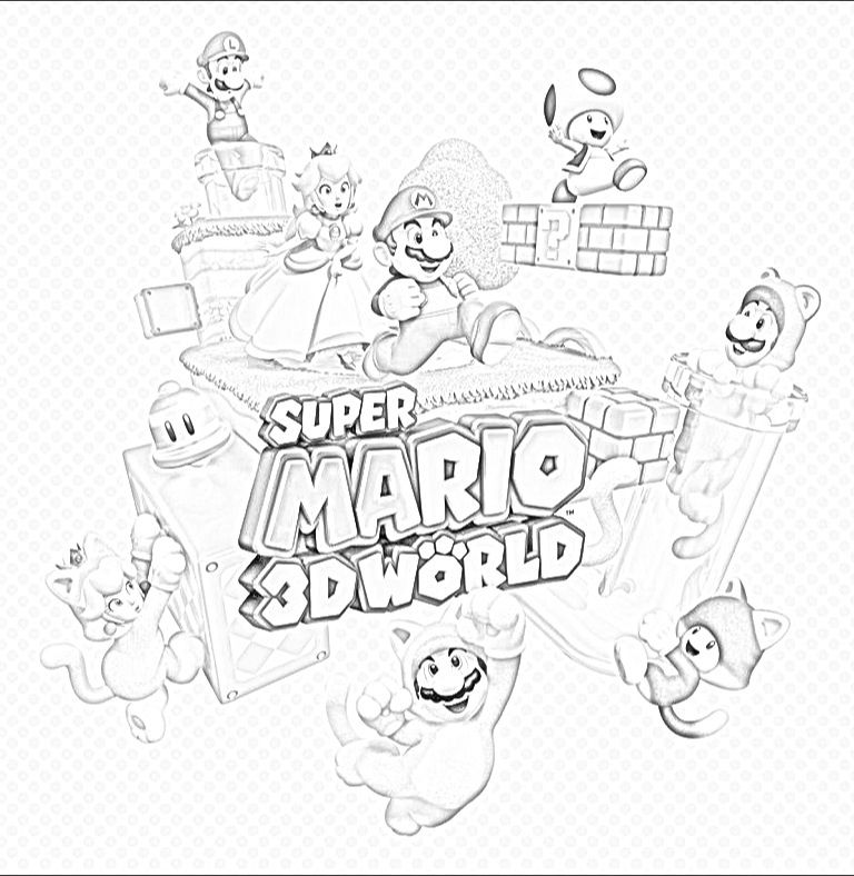 super mario 3d world coloring pages