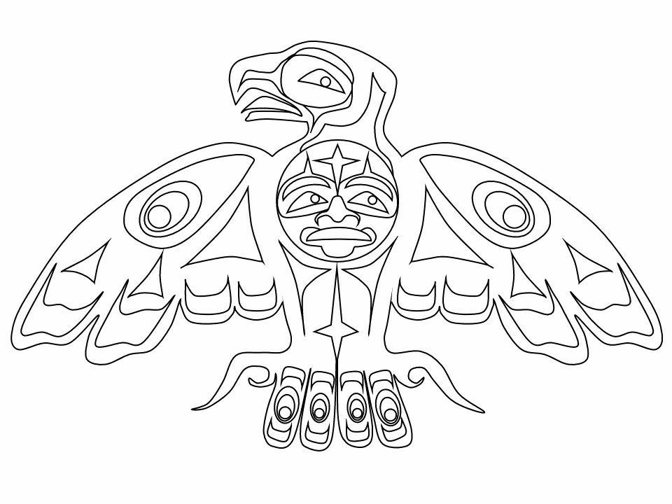Coloring Page Template Printing | Native american art projects, Pacific  northwest art, Native artwork