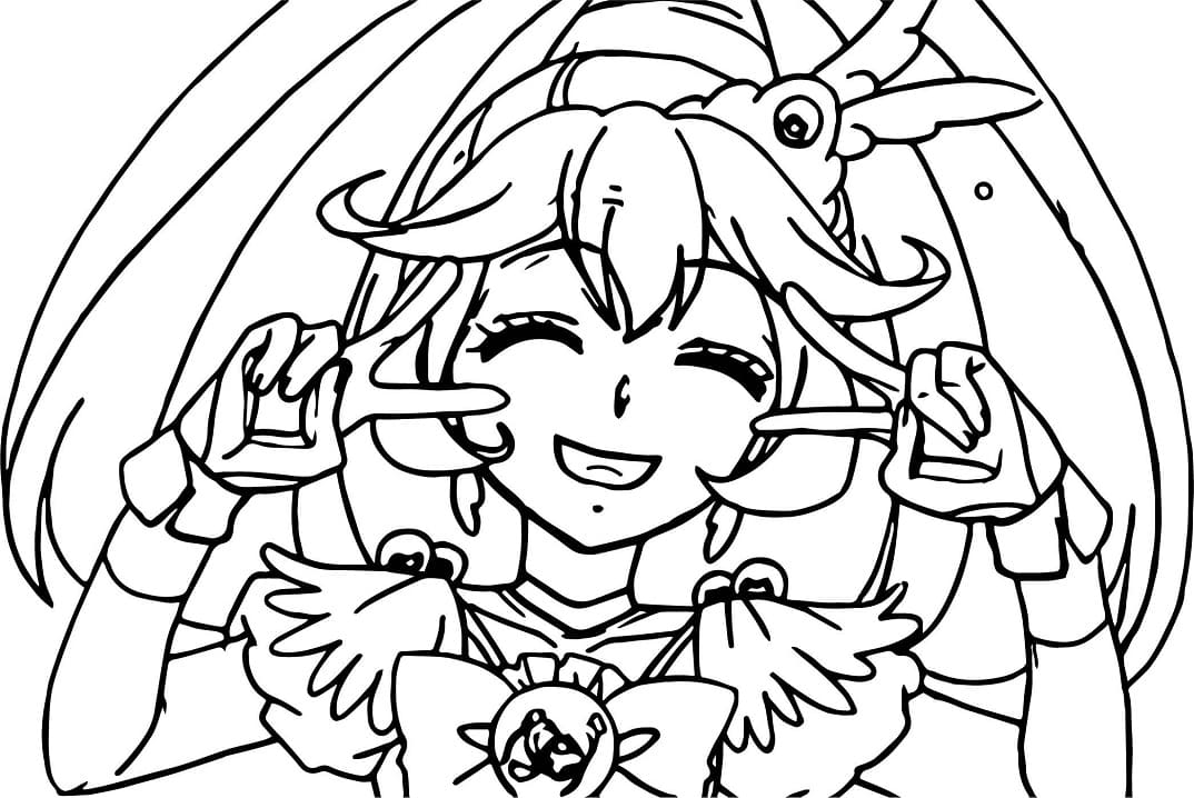 Yayoi Kise Glitter Force Coloring Page - Anime Coloring Pages
