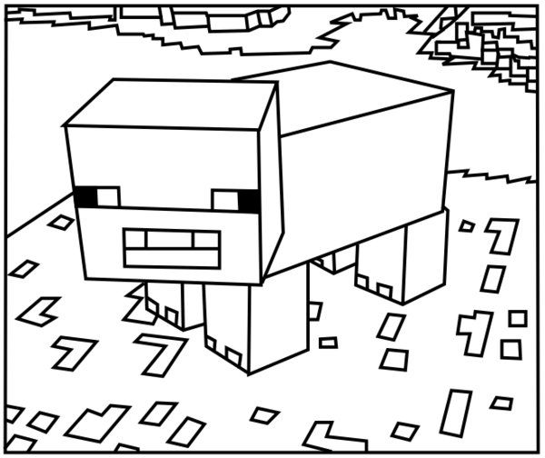 Mincraft Pig | Minecraft coloring pages, Lego coloring pages, Free ...