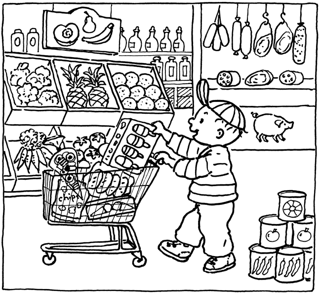 Kids coloring pages grocery store in 2020 | Coloring pages, Coloring for  kids, Coloring pages for kids
