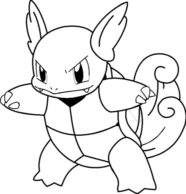 Wartortle coloring page & book for kids.