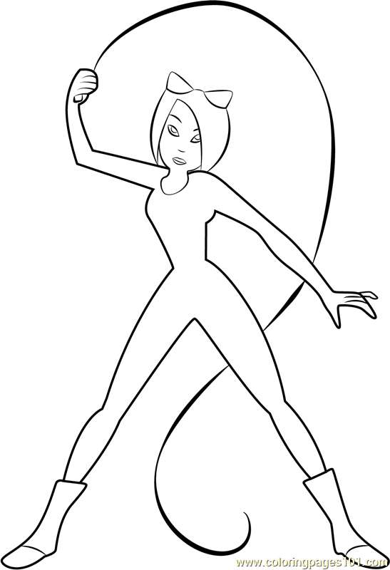Catwoman Coloring Page - Free DC Super Hero Girls Coloring Pages :  ColoringPages101.com