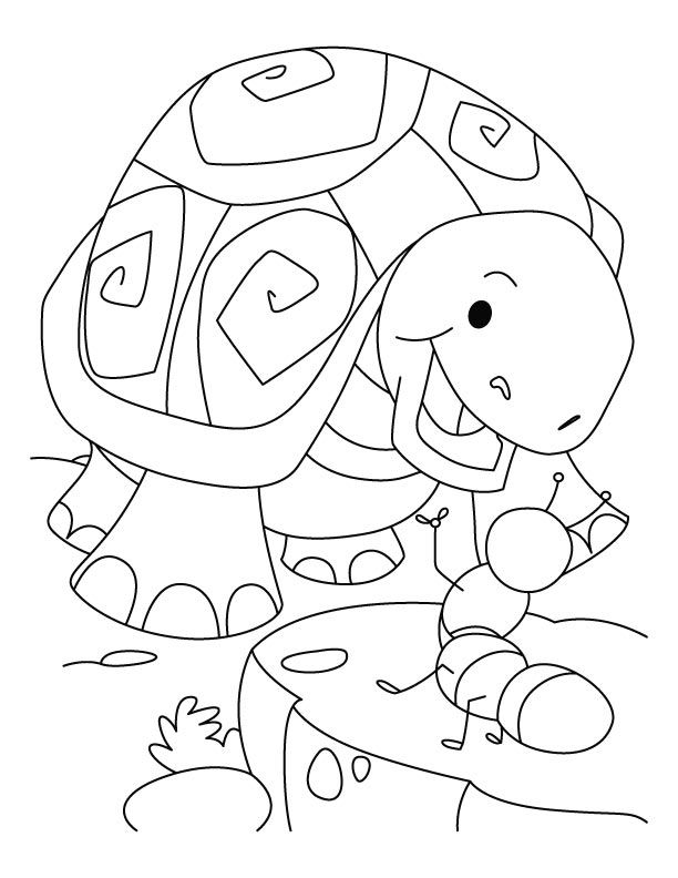 Tortoise laughing on ant joke coloring pages | Download Free 