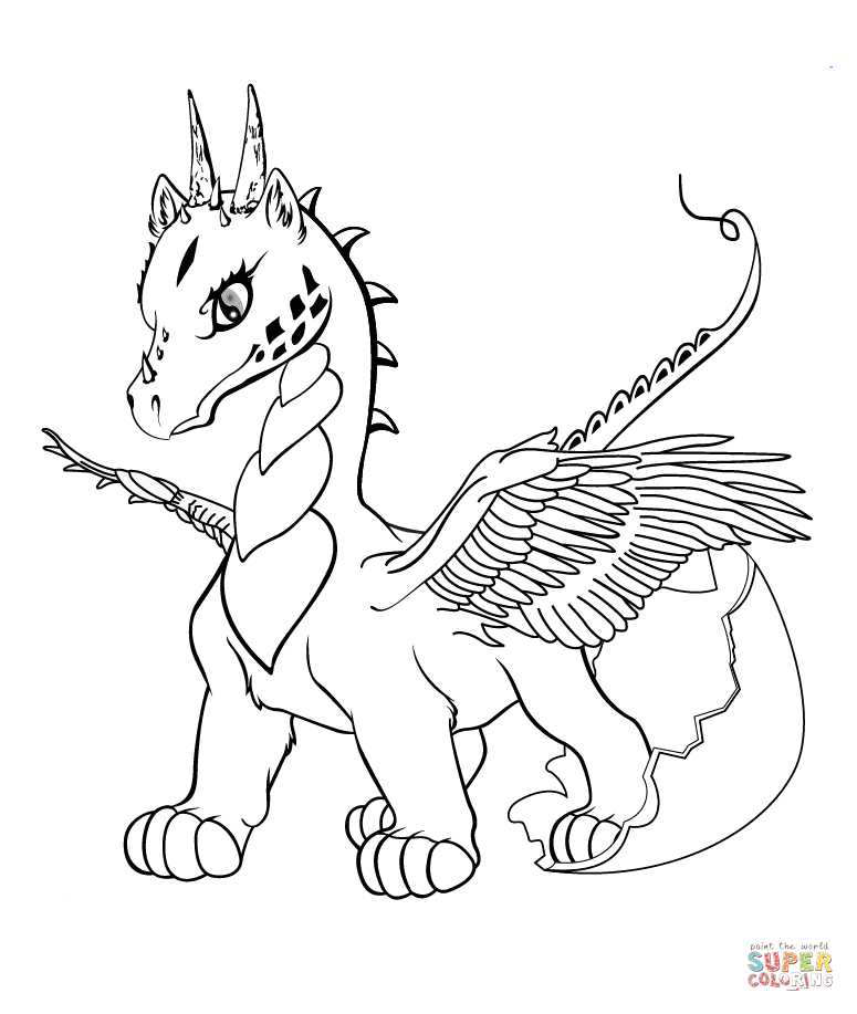 Printable Baby Dragon Coloring Pages #1344 Baby Dragon Coloring ...
