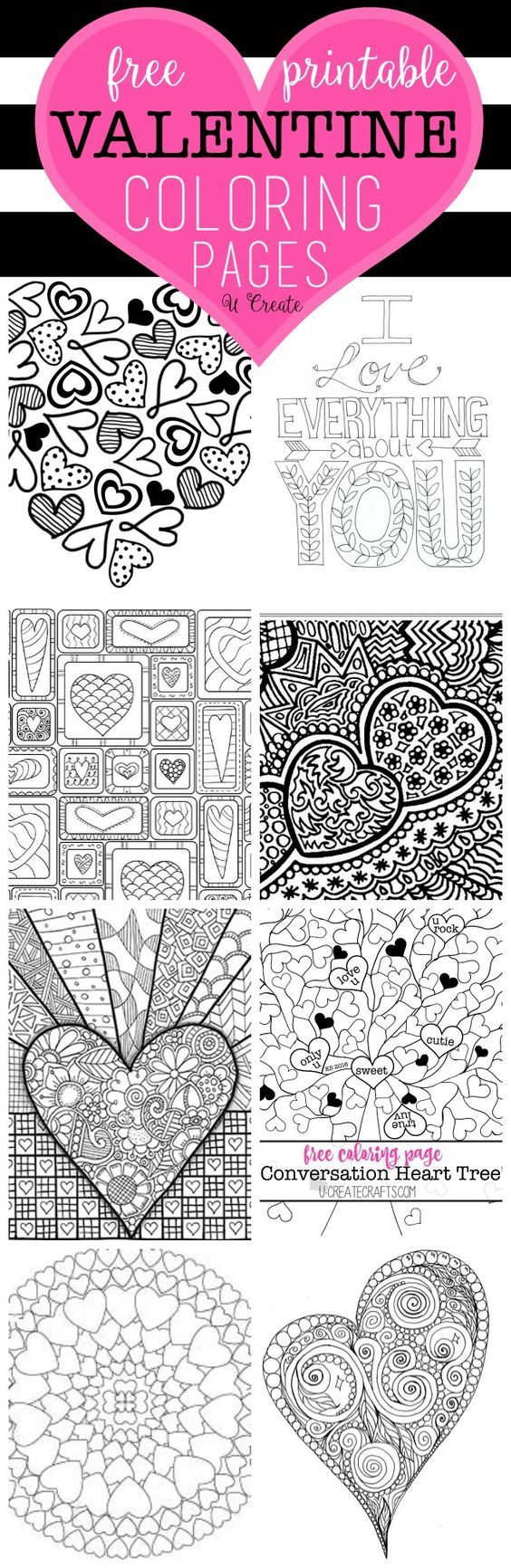 Free Valentine Coloring Pages (U Create) | Coloring Pages ...