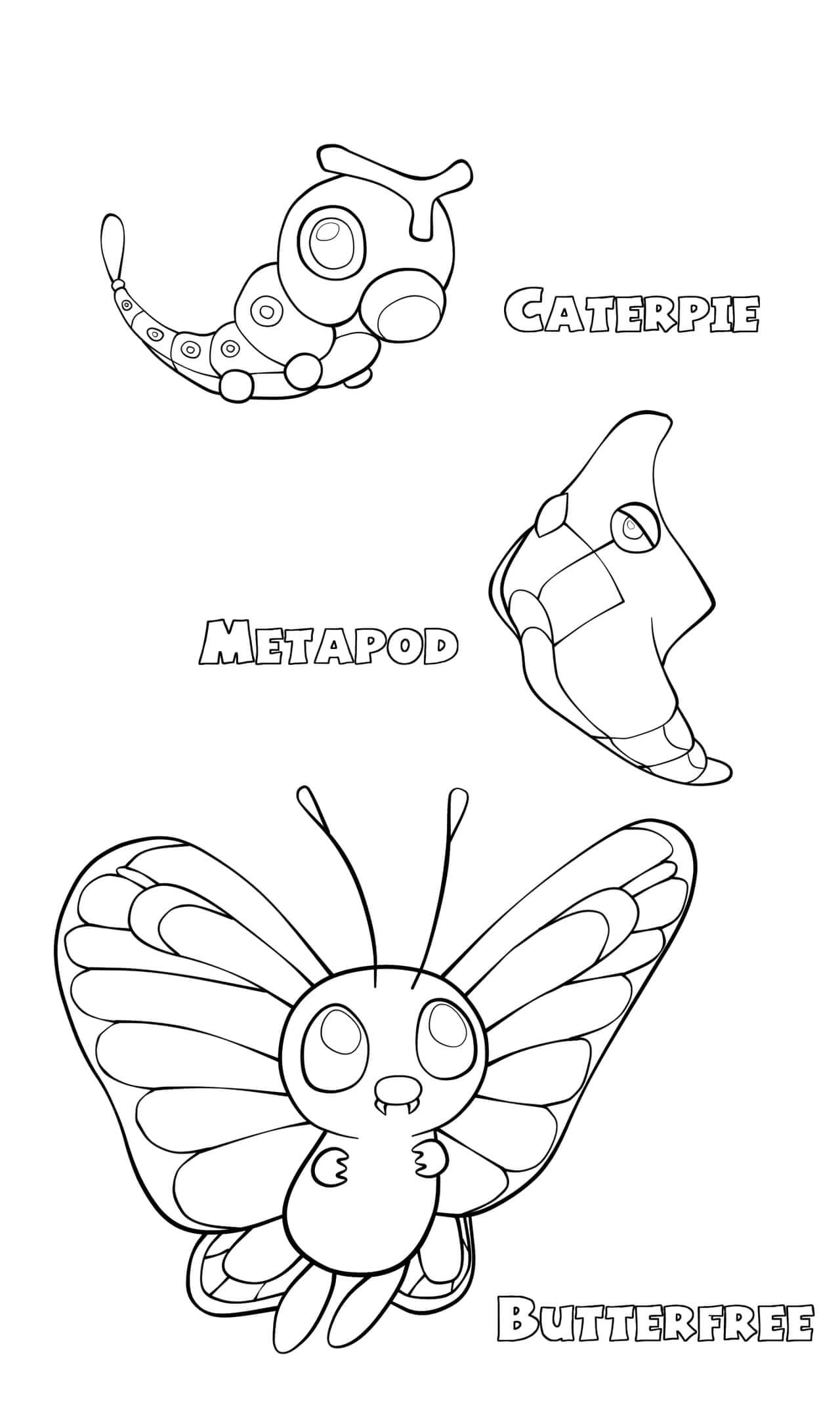 Caterpie 4 Coloring Page - Free Printable Coloring Pages for Kids