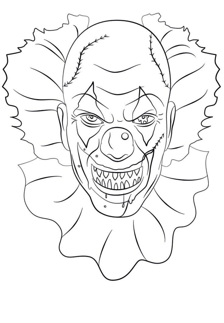 Clown Coloring Pages Pdf to Print - Coloringfolder.com | Scary clown  drawing, Scary drawings, Scary clowns
