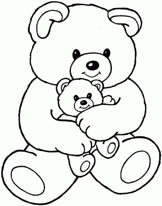 Mama bear with baby bear - Free Printable Coloring Pages - ClipArt Best -  ClipArt Best