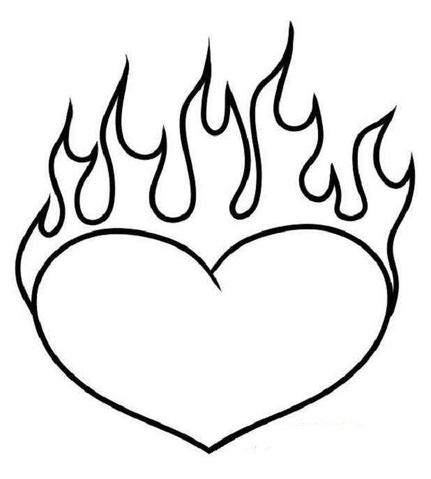 coloring pages of heart on fire hearts on fire coloring pages ... - ClipArt  Best - ClipArt Best