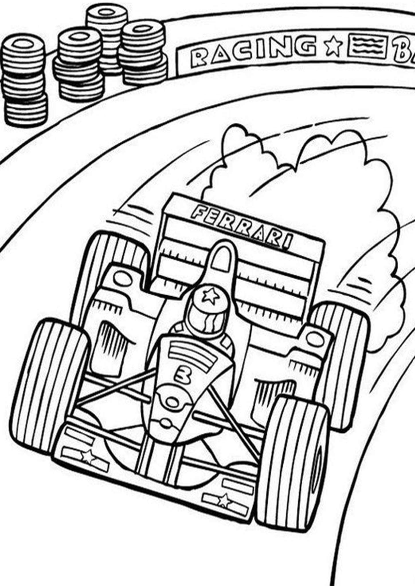 Free & Easy To Print Race Car Coloring Pages | Race car coloring pages,  Cars coloring pages, Sports coloring pages
