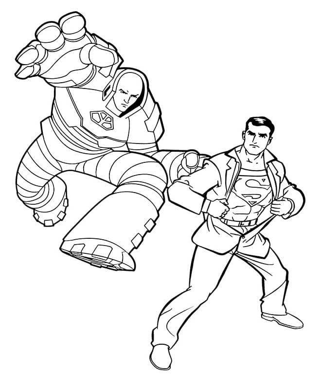 Superman and Lex Luthor Coloring Page - Free Printable Coloring Pages for  Kids