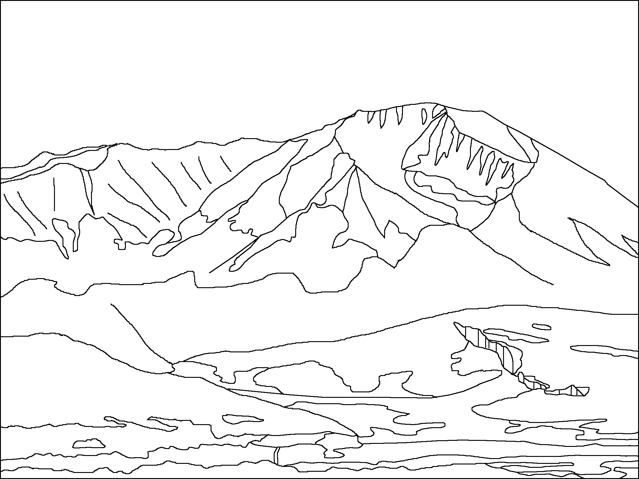 Mountains Coloring Page - Coloring Home