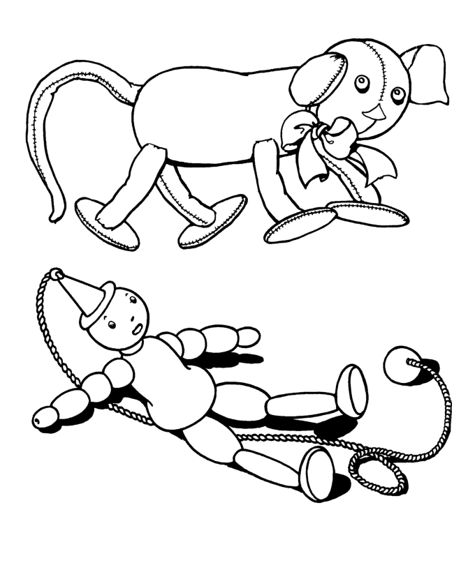 Stuffed Toy Coloring Pages | Toy animal Coloring Page and Kids ...