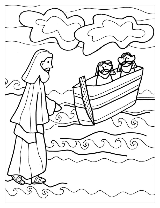 Jesus walks on water - Religious Doodles