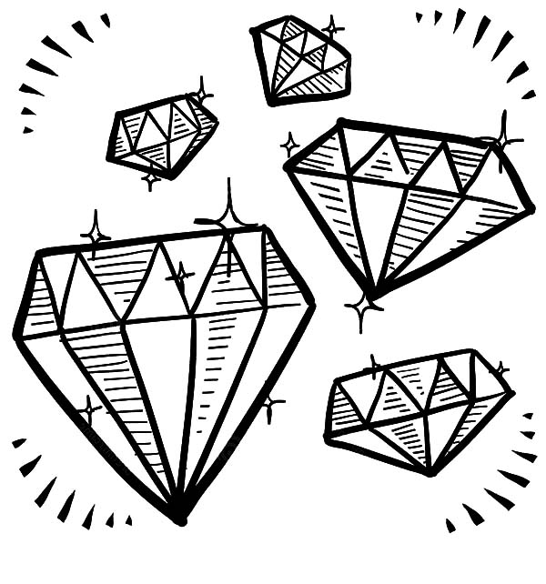How to Color Diamond Shape Gem Sketches Coloring Pages : TOODSY COLOR