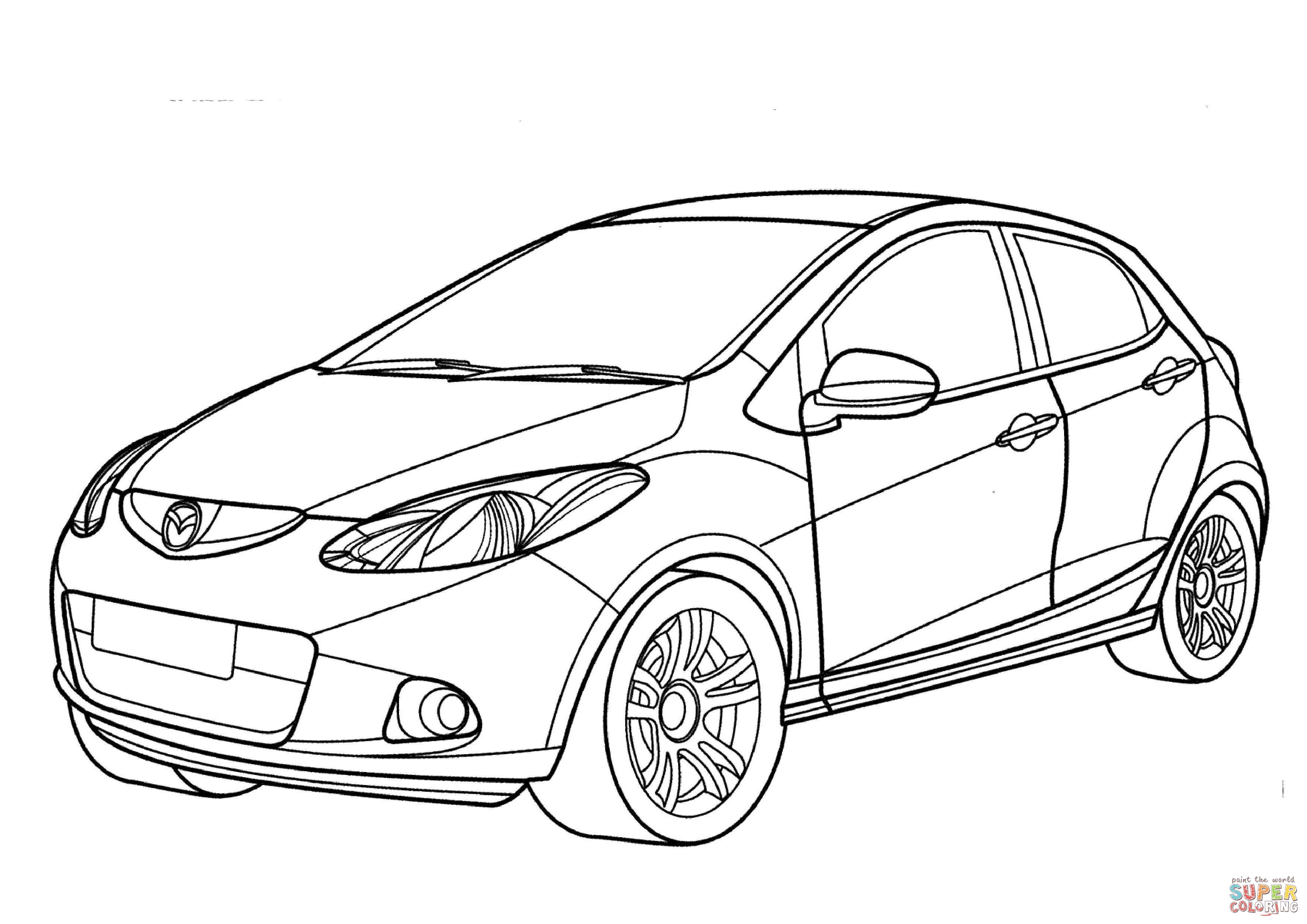 Mazda 2 coloring page | Free Printable Coloring Pages