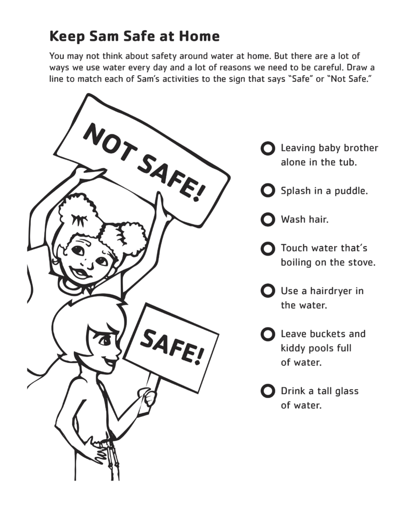 Safety Around Water Activity & Coloring Pages! | YMCA
