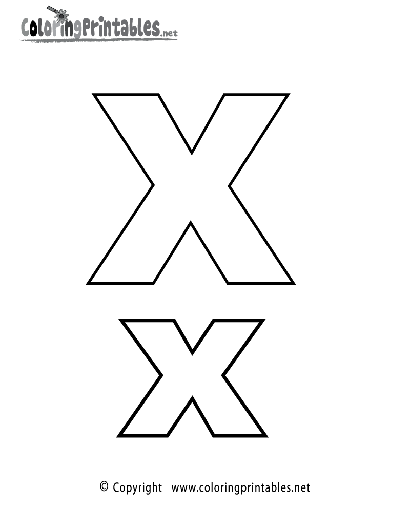 Alphabet Letter X Coloring Page - A Free English Coloring Printable