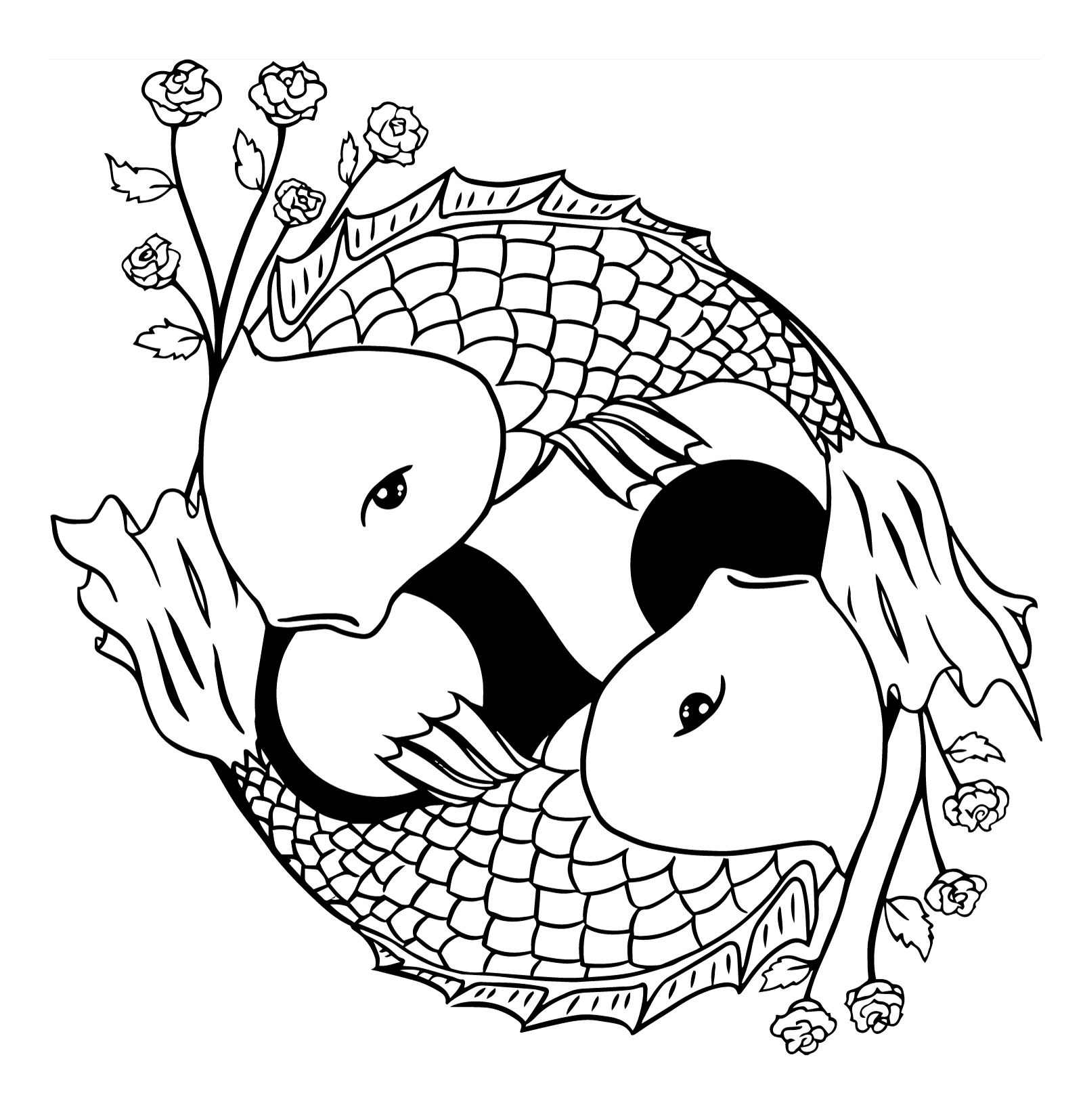 Koi Fish Colouring Pages - High Quality Coloring Pages