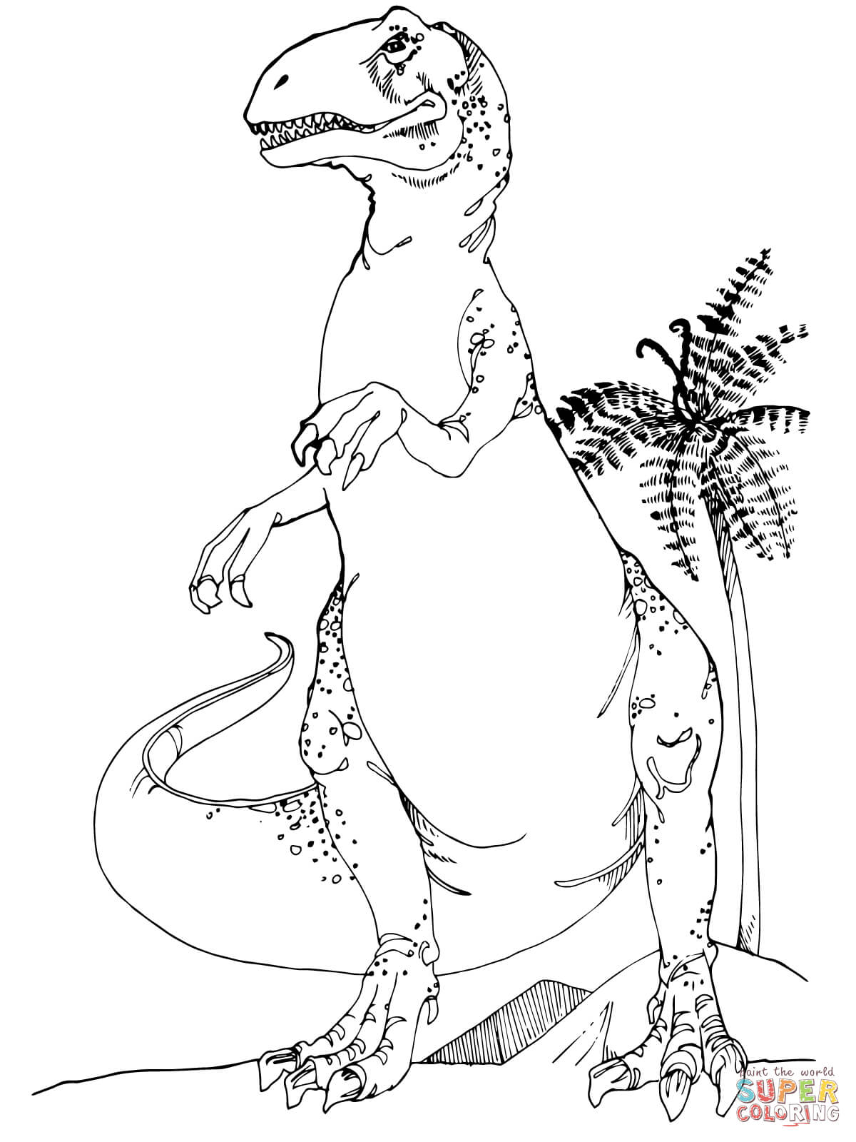 Allosaurus Jurassic Dinosaur coloring page | Free Printable Coloring Pages