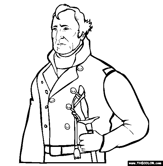 Zachary Taylor Online Coloring Page