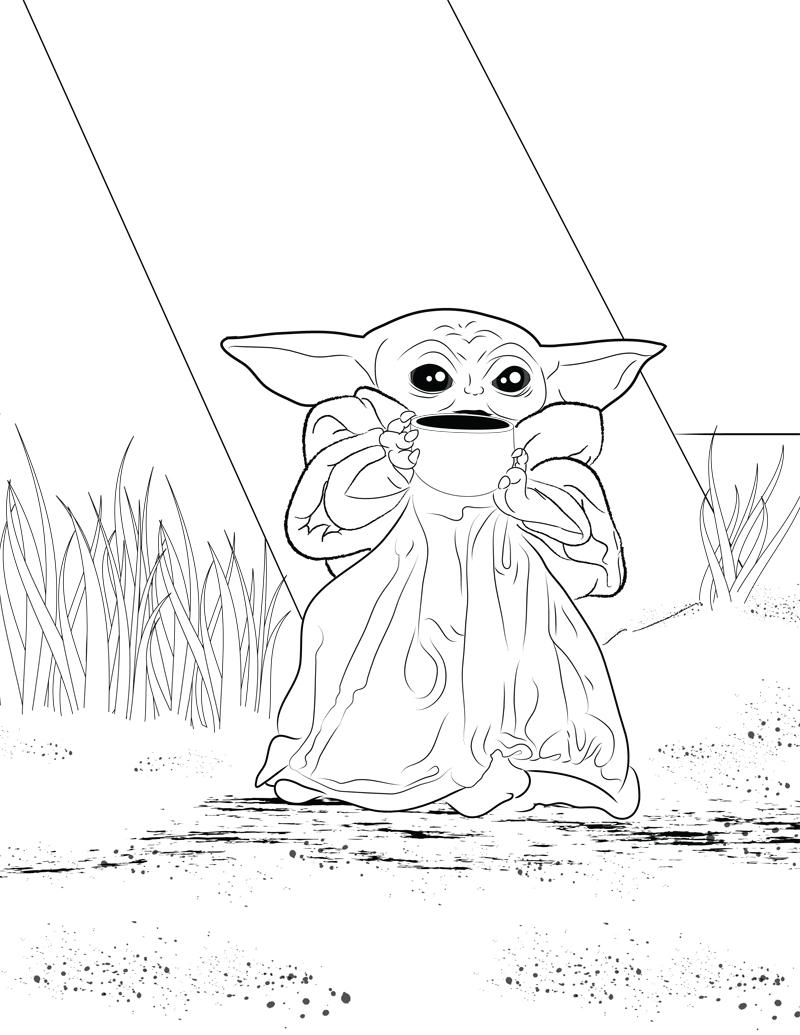 Baby Yoda Coloring Pages   Coloring Home