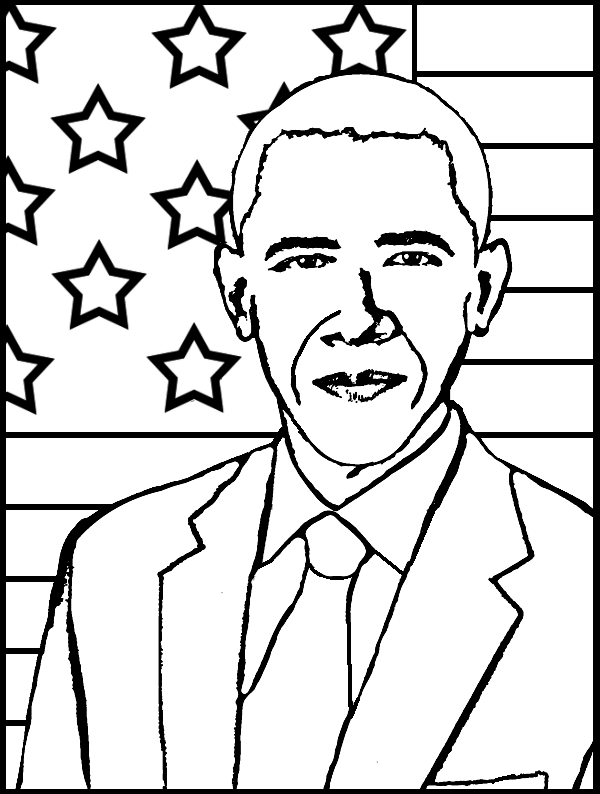 Barack Obama Coloring Page - Coloring Home