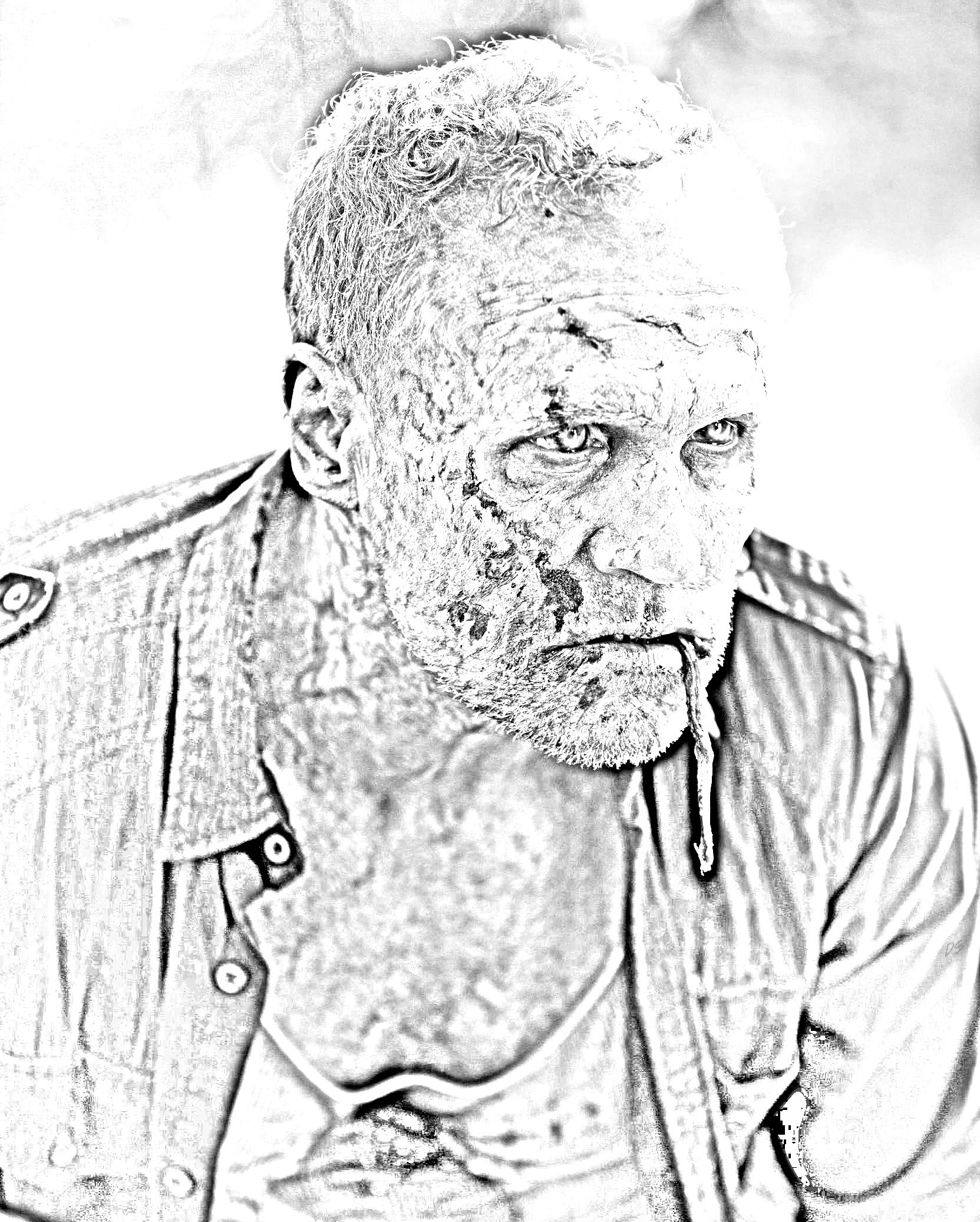 The Walking Dead - Coloring Pages - Merle - The Walking Dead ...