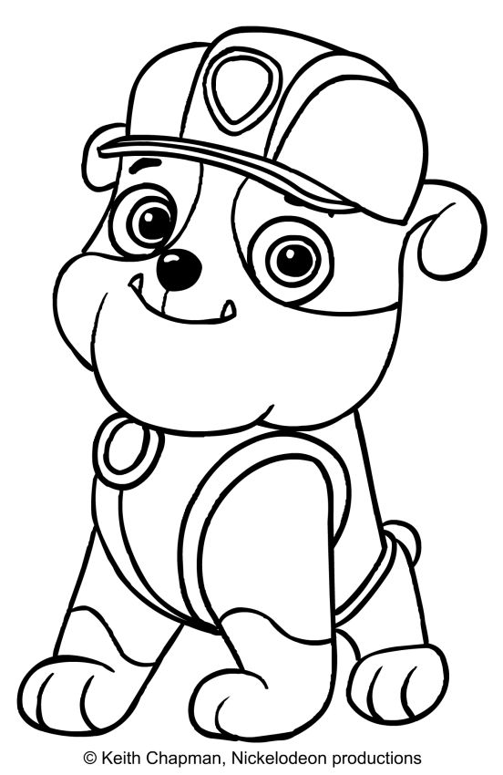 Rubble coloring page - Paw Patrol | Paw patrol coloring, Paw ...