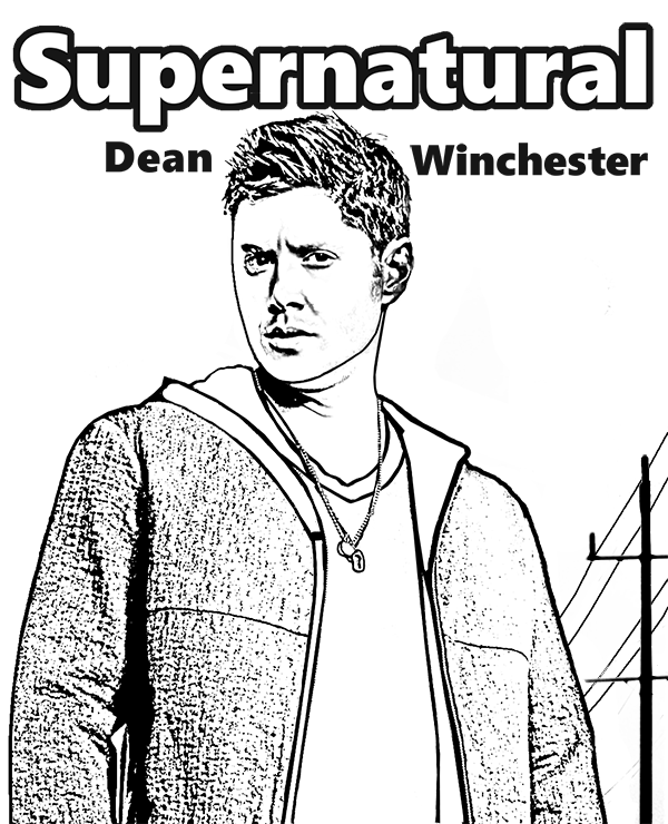 Supernatural - Dean Winchester printable image to color