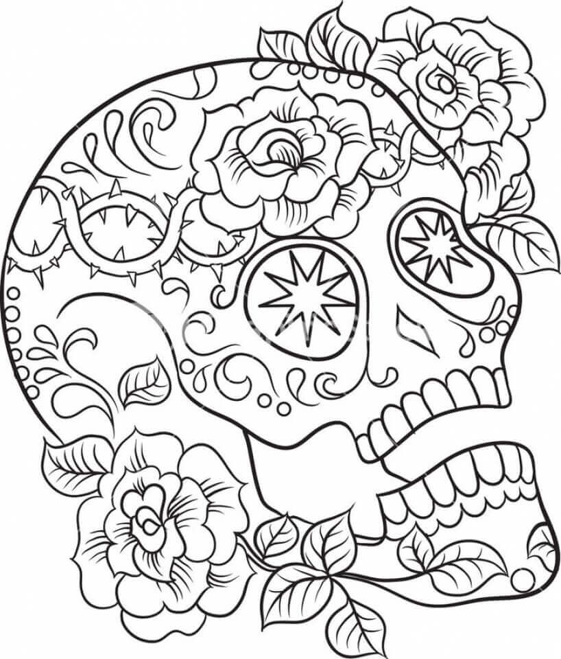 skull tattoo coloring pages  coloring home