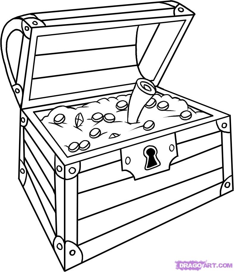 treasure chest coloring page - Clip Art Library