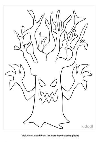 Spooky Tree Coloring Pages | Free Halloween Coloring Pages | Kidadl